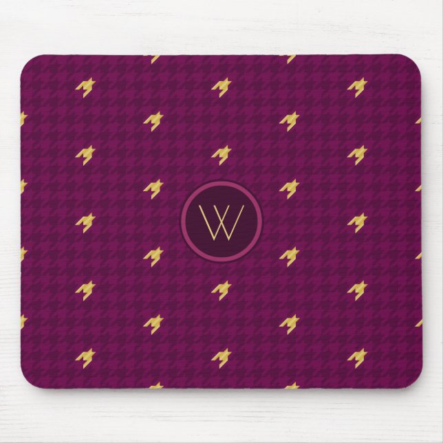 Mousepad Tapete de Mouse Xadrez com Acento Dourado Rosa (Frente)