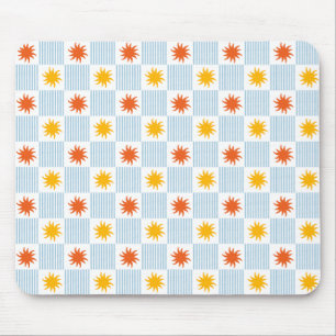 Mousepad Tapete de Mouse Xadrez com Raios de Sol Listrados