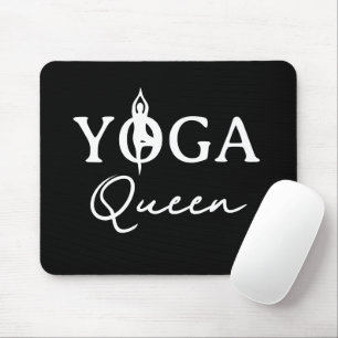 Mousepad Tapete de mouse Yoga Queen com silhueta da pose da