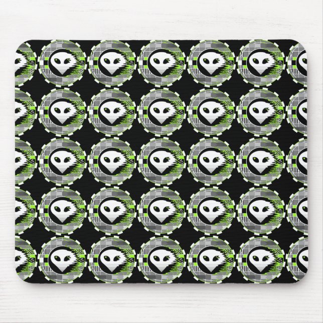 Mousepad Tapete de rato Alien TV Round preto multi (Frente)