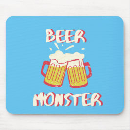Mousepad Tapete de Rato Beer Monster | Fundo Azul