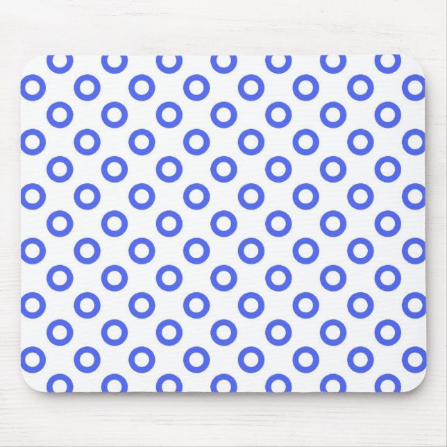 Mousepad tapete de rato branco círculo azul (Frente)