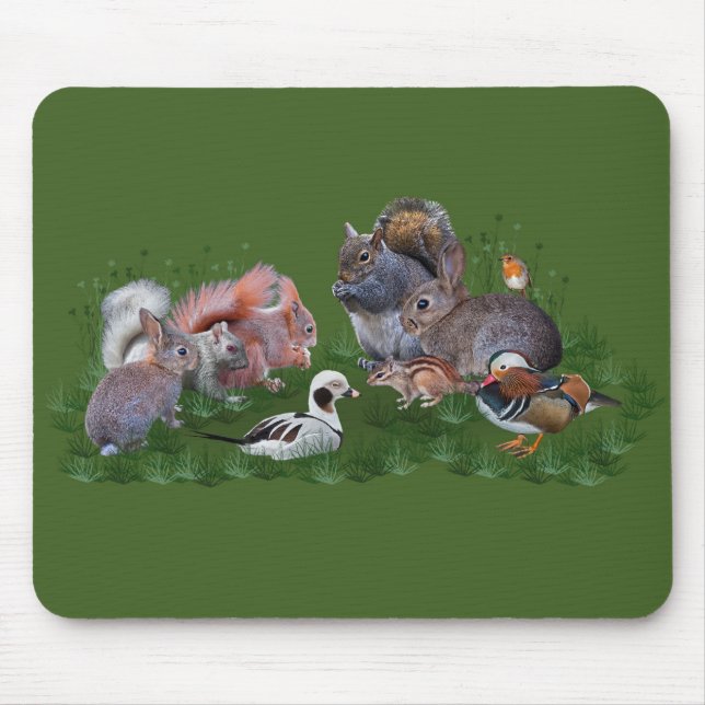 Mousepad Tapete de Rato de Animais da Floresta (Frente)