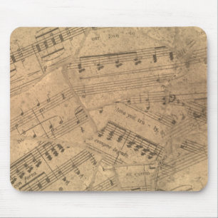 Mousepad Tapete de Rato de Folhas de Música Antigas