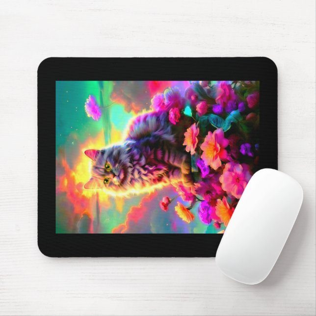 Mousepad Tapete de Rato de Gato – Presente Perfeito para Am (Com mouse)