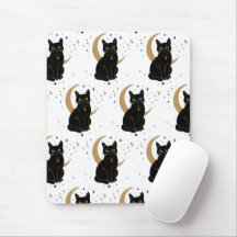 Tapete de rato de gato preto
