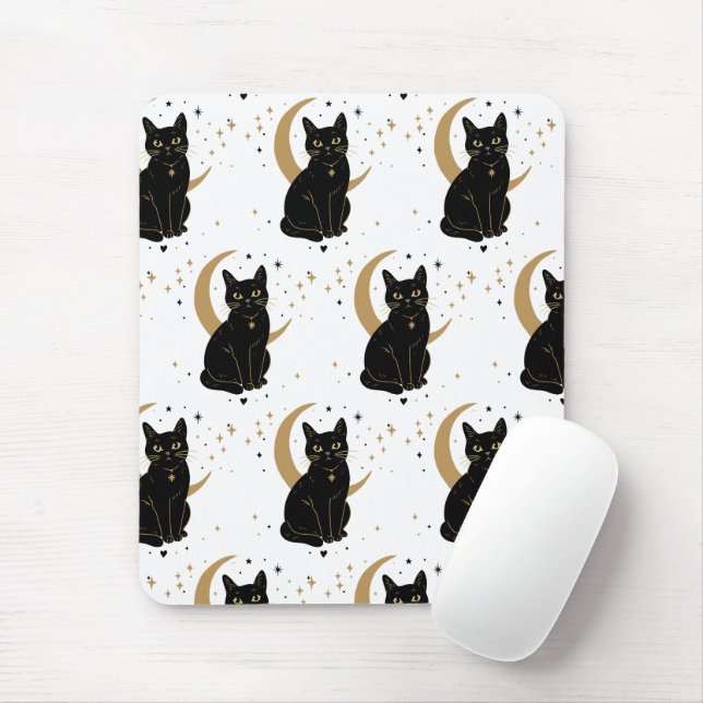 Mousepad Tapete de rato de gato preto (Com mouse)