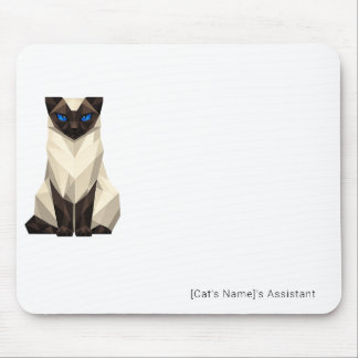 Mousepad Tapete de Rato de Gato Siames Geométrico Minimalis
