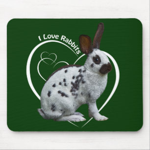 Mousepad Tapete de Rato Eu Adoro Coelhos (Verde Escuro)