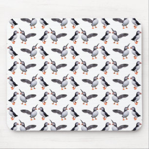 Mousepad Tapete de Rato Frenesi do Papagaio-do-mar (Branco)