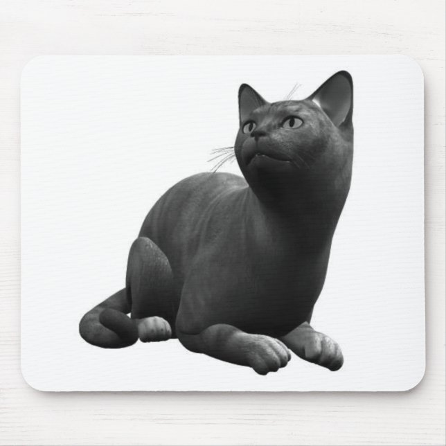 Mousepad Tapete de Rato Gato Preto Tranquilo (Frente)