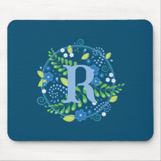 Mousepad Tapete de Rato Inicial Floral Personalizado