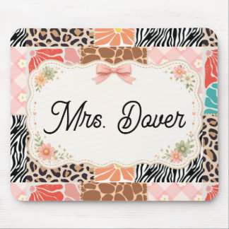 Mousepad Tapete de Rato Personalizado de Remendo Floral par