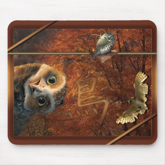 Mousepad Tapete de ratos coruja (Frente)