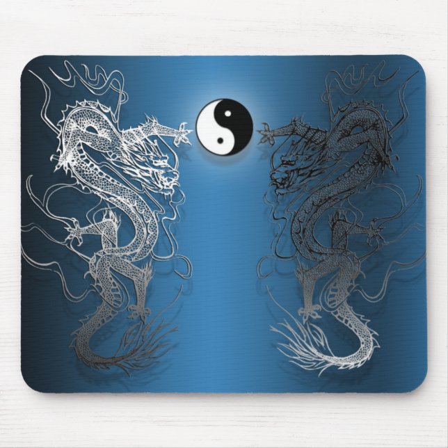 Mousepad Tapete de ratos o ying e yang dragões (Frente)