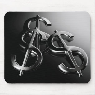 Mousepad Tapete de ratos sobre fundo preto financia e dóla