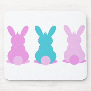 Mousepad Tapete do rato adorável do coelho em cores pastel