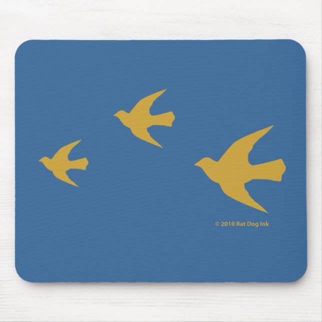Mousepad Tapete do rato amarelo dos pássaros (Frente)