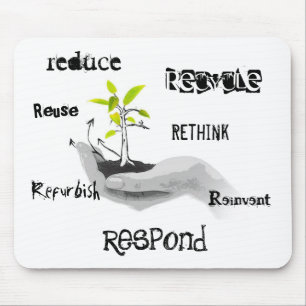 Mousepad Tapete do rato amigável do reciclar