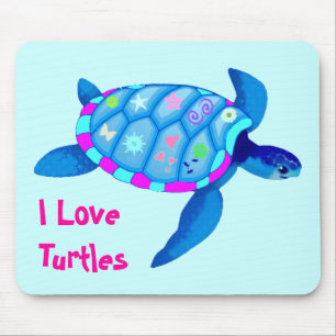 Mousepad Tapete do rato azul da tartaruga