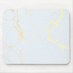 Mousepad Tapete do rato - azul Dourado de mármore