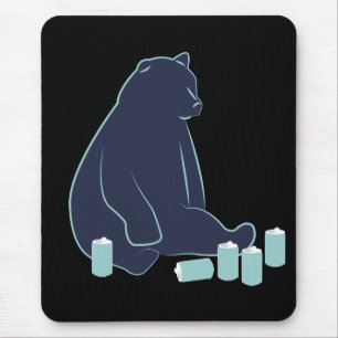Mousepad Tapete do rato bêbedo do urso