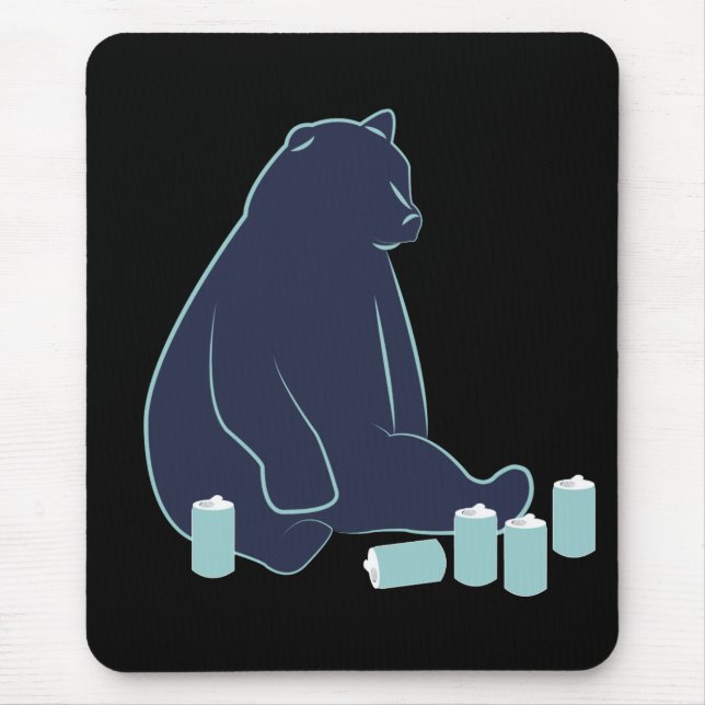 Mousepad Tapete do rato bêbedo do urso (Frente)