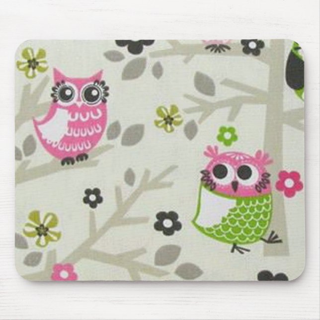 Mousepad Tapete do rato bonito das corujas (Frente)