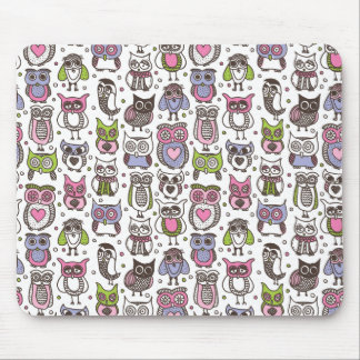 Mousepad Tapete do rato bonito do teste padrão da coruja do