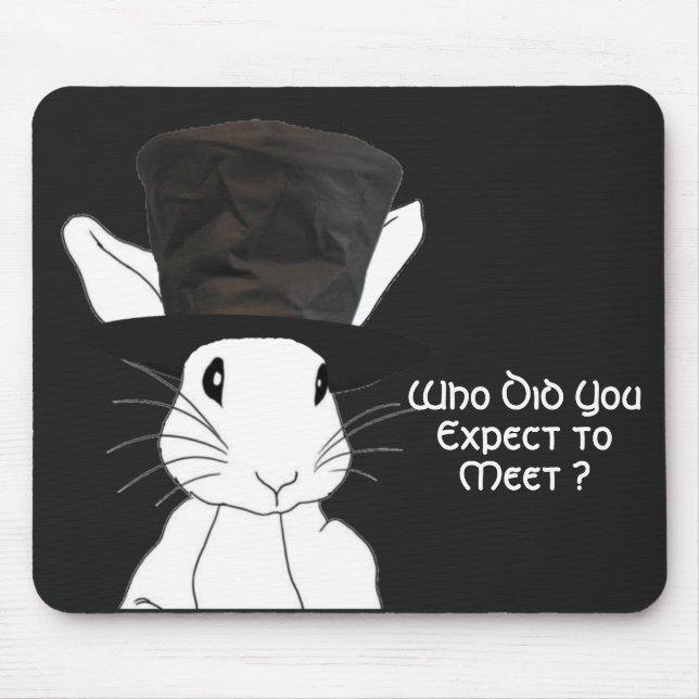 Mousepad Tapete do rato branco do coelho (Frente)