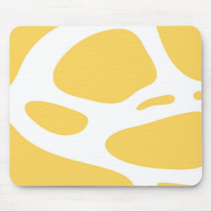 Mousepad Tapete do rato branco e amarelo