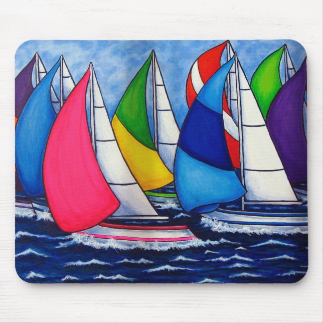 Mousepad Tapete do rato colorido da regata (Frente)