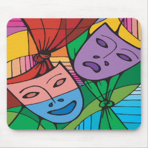 Mousepad Tapete do rato com as máscaras do teatro