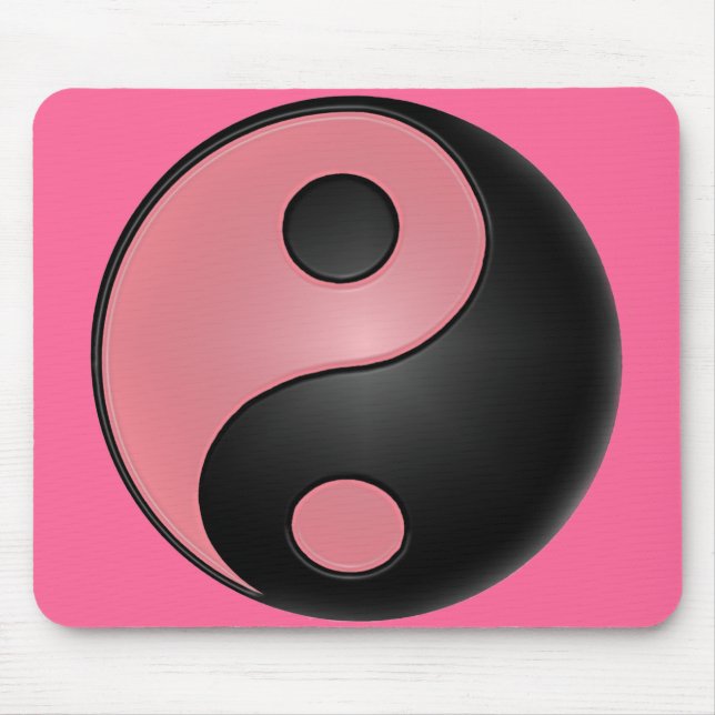 Mousepad Tapete do rato cor-de-rosa de Yin Yang (Frente)