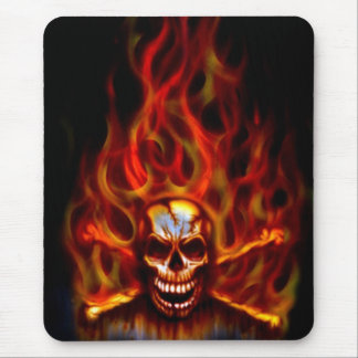 Mousepad Tapete do rato - crânio flamejante