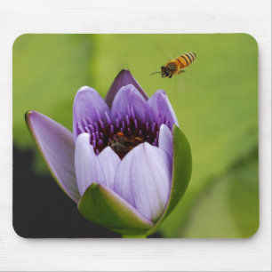 Mousepad Tapete do rato da abelha e da flor