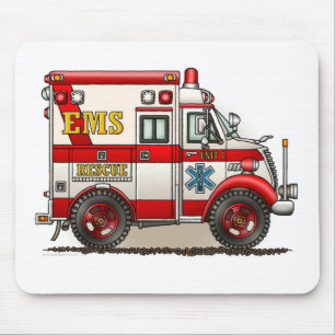 Mousepad Tapete do rato da ambulância do caminhão da caix