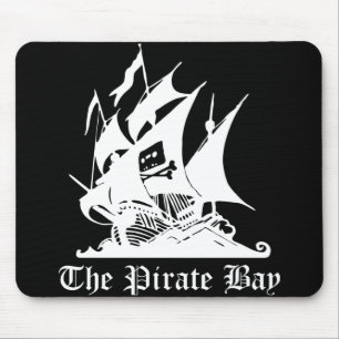 Mousepad Tapete do rato da baía do pirata - versão preta