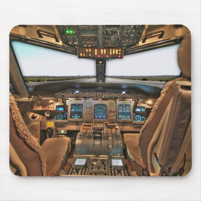 Mousepad Tapete do rato da cabina do piloto do avião (Frente)