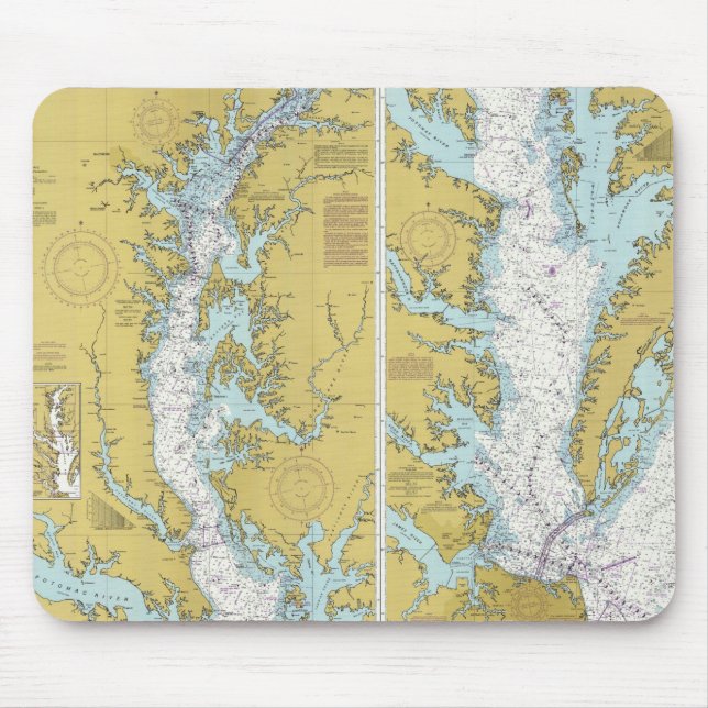Mousepad Tapete do rato da carta da baía de Chesapeake (Frente)