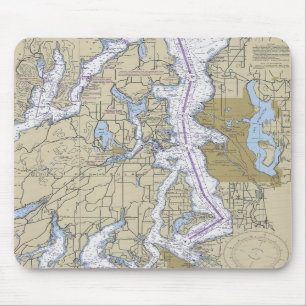 Mousepad Tapete do rato da carta de Washington Puget Sound