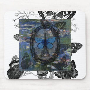 Mousepad Tapete do rato da colagem da arte das borboletas
