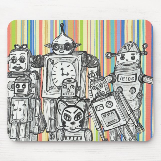 Mousepad Tapete do rato da família 6 do robô (Frente)