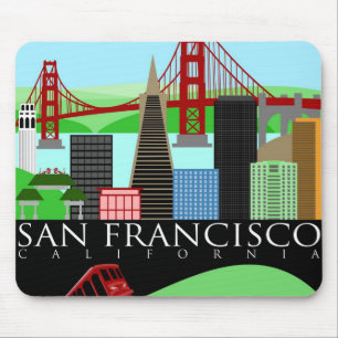 Mousepad Tapete do rato da ilustração da skyline de San