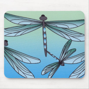 Mousepad Tapete do rato da libélula do art deco