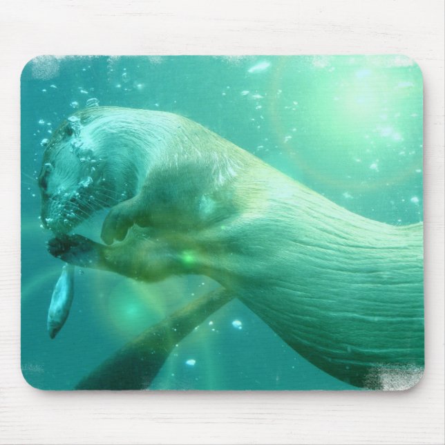 Mousepad Tapete do rato da lontra da natação (Frente)
