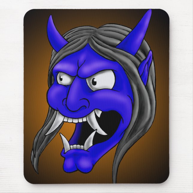 Mousepad Tapete do rato da máscara de Hannya do japonês (Frente)