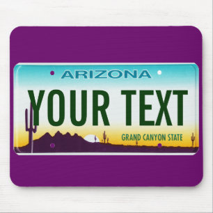 Mousepad Tapete do rato da matrícula da arizona