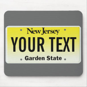 Mousepad Tapete do rato da matrícula de New-jersey
