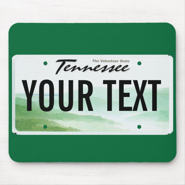 Mousepad Tapete do rato da matrícula de Tennessee (Frente)